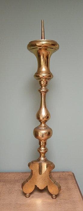 Kaarsenhouder - Messing - Pique-cierge - 90 cm, Antiquités & Art