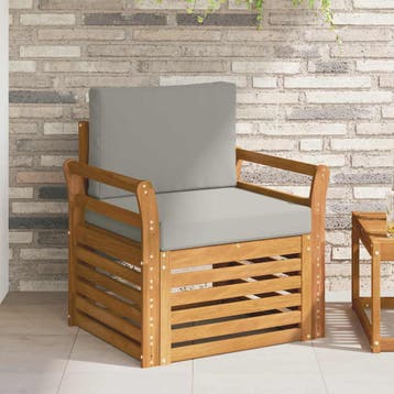 vidaXL Buiten bank set Massief Acacia Hout en Polyester, Verzenden, Nieuw