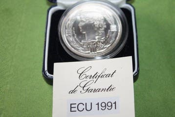 Frankrijk. Ecu 1991 Europa Silbermedaille (Zonder