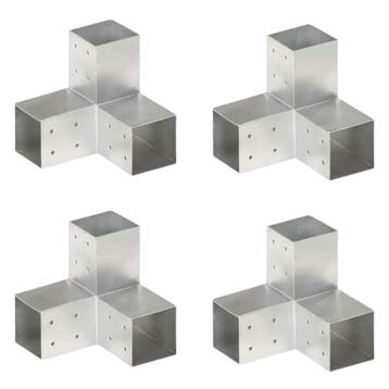 vidaXL Paalverbindingen 4 st Y-vorm 81x81 mm gegalvaniseerd, Verzenden