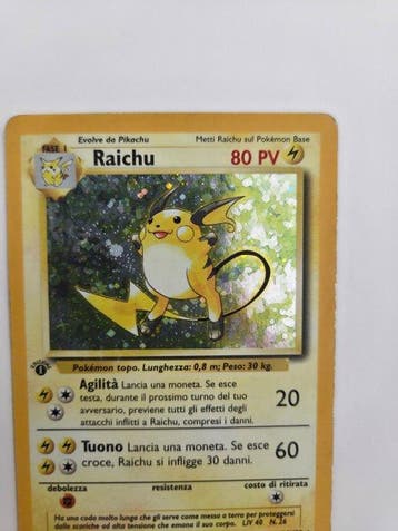 Pokémon - 1 Card - Raichu 14/102 Foil, Première édition,