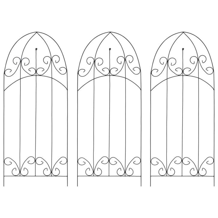 vidaXL Plantenklimrekken 3 st 40x100 cm ijzer zwart, Jardin & Terrasse, Bacs à fleurs & Jardinières, Envoi