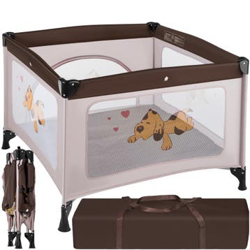 Baby box Tommy Junior 105x105x78cm - bruin, Enfants & Bébés, Parcs, Verzenden