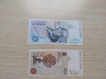 Spanje. - 5000 and 10 000 Pesetas - 1992 - Pick 165 and 166