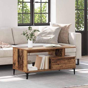 vidaXL Salontafel Oud Hout 90 x 49 x 45 cm Bewerkt hout, Verzenden