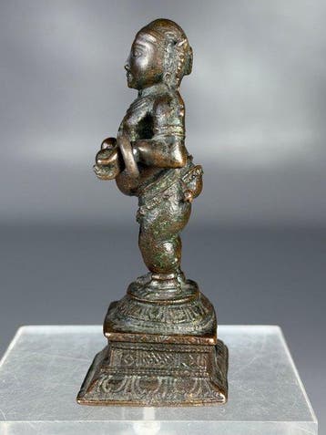 Zeldzaam brons votiefbeeld van de god Kubera / Jambhala, Antiek en Kunst