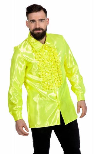 Disco Blouse Ruches Lime Groen, Verzenden, Nieuw