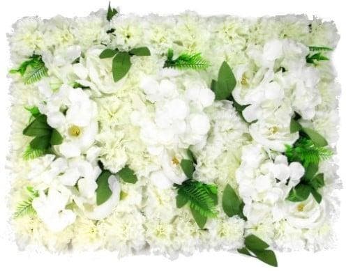 Flowerwall 40x60 cm 3d pioen anjer hydrangea en blad ivory, Hobby en Vrije tijd, Knutselen, Nieuw