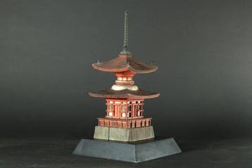 Buddhist Pagoda Wooden Architectural Model of Kontaiji