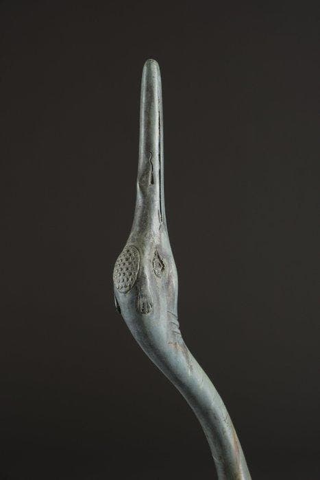 Tuinornamenten in de vorm van kraanvogels. - Brons - Japan -, Antiquités & Art, Antiquités | Autres Antiquités