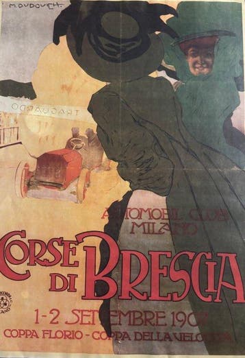 Marcello Dudovich - Corse di Brescia 1907 – Automobile Club, Antiek en Kunst, Kunst | Tekeningen en Fotografie