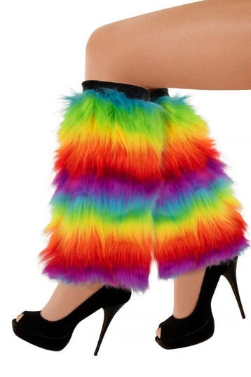 Regenboog Beenwarmers Bont Felle Kleuren Pride Nepbont Faux, Kleding | Dames, Ophalen of Verzenden, Nieuw