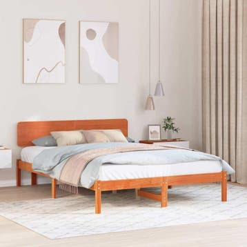 vidaXL Bedframe Wasbruin 200 x 200 cm Massief grenenhout, Huis en Inrichting, Verzenden, Nieuw