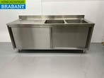 Évier en acier inoxydable double évier portes coulissantes, Articles professionnels, Horeca | Autre, Verzenden