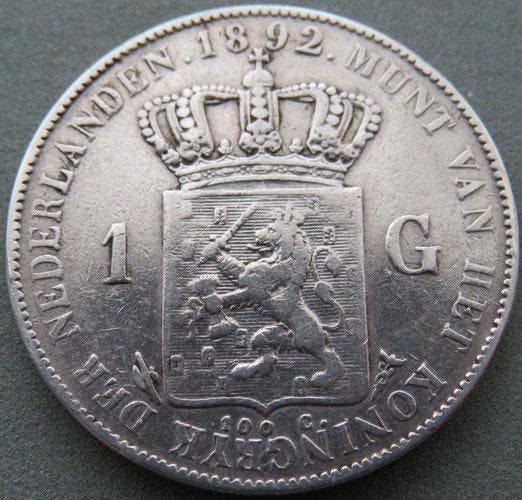 Nederland. Wilhelmina. 1 Gulden 1892 (Zonder minimumprijs), Postzegels en Munten, Munten | Nederland