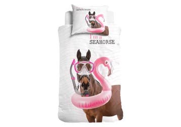 Little Monster Im a Seahorse Wit - 135 x 200, Nieuw