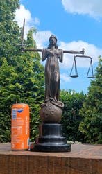 Beeld, Justitia godin van gerechtigheid - 46 cm - brons, Antiek en Kunst