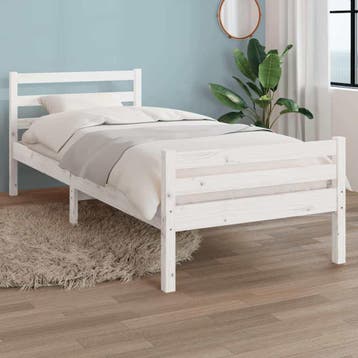 vidaXL Bedframe massief hout wit 100x200 cm, Huis en Inrichting, Verzenden, Nieuw