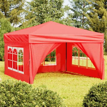 vidaXL Partytent inklapbaar met zijwanden 3x3 m rood, Verzenden, Nieuw