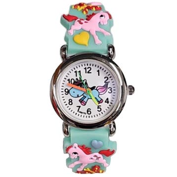 Fako - Kinderhorloge - 3D - Eenhoorn Starlight – Mintgroen, Handtassen en Accessoires, Horloges | Kinderen, Verzenden, Nieuw
