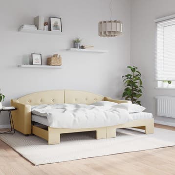 vidaXL Slaapbank met onderschuifbed en matrassen 80x200 cm, Verzenden