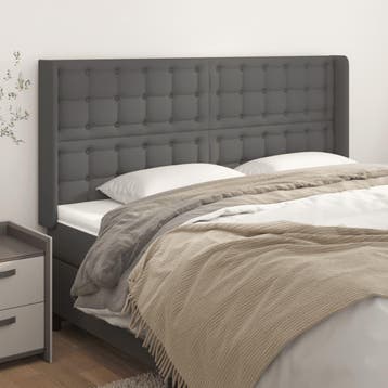 vidaXL Hoofdbord met randen 163x16x118/128 cm kunstleer, Verzenden