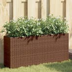 vidaXL Plantenbak met 2 potten 90x20x40 cm poly rattan bruin, Verzenden, Nieuw