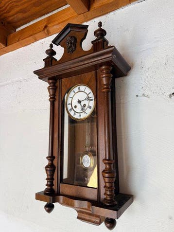 Regulateur wandklok - Antiek Hout, Messing - 1910-1920