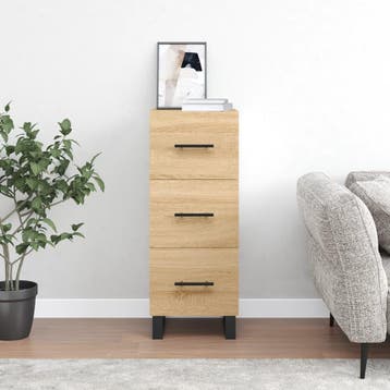vidaXL Dressoir 34,5x34x90 cm bewerkt hout sonoma eiken, Huis en Inrichting, Verzenden, Nieuw