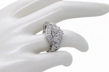 Ring - 18 karaat Witgoud - 3.65ct. tw. Diamant (Natuurlijk), Nieuw