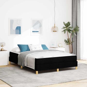 vidaXL Boxspring bed met matras Zwart 160 x 200 cm Stof, Verzenden, Nieuw