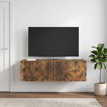 vidaXL Wandmontage TV-kast 98 x 41 x 30 cm Gerookt eiken, Verzenden, Nieuw