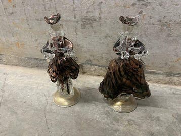 Murano - Beeldje, Goldoni-koppel - 21 cm - Glas