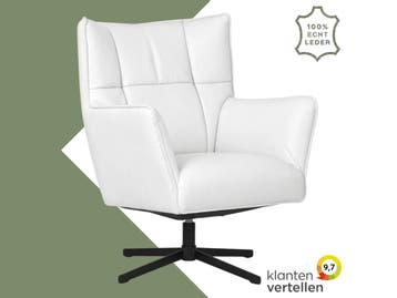 Leren draaifauteuil Lovely - Toledo Purewhite (wit), Ophalen of Verzenden
