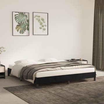 vidaXL Bedframe zonder matras 160x200 cm fluweel zwart, Maison & Meubles, Verzenden