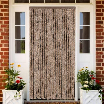 vidaXL Vliegengordijn 90x200 cm chenille beige en, Verzenden