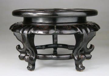 Socle Stand Sculpte - Lotus - Bois de rose - Chine -