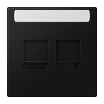 LS990 Dubbele Modulaire Jack Afdekking Plaat Grafiet Zwart -, Verzenden