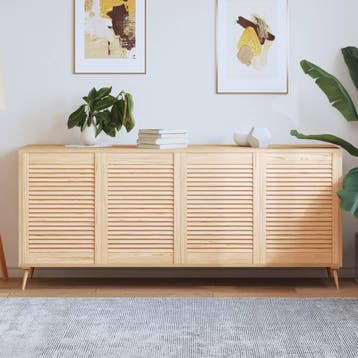 vidaXL Kastdeuren met lamellen 4 st 69x49,4 cm massief, Verzenden
