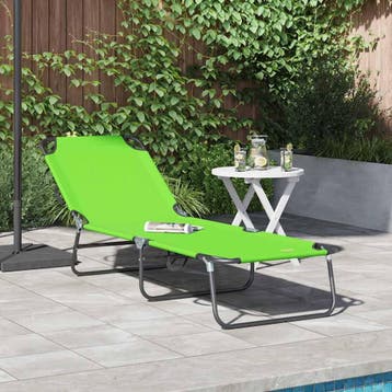 vidaXL Opvouwbare zonnebed Groen 188 x 57 x 86,5 cm, Tuin en Terras, Verzenden, Nieuw