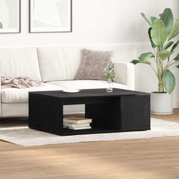 vidaXL Salontafel Zwart Eiken 90 x 67 x 33 cm Bewerkt hout, Verzenden, Nieuw