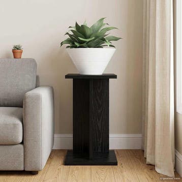 vidaXL Plantenstand Zwart eiken 25 x 25,5 x 40,5 cm Bewerkt, Verzenden, Nieuw