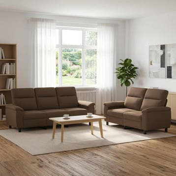 vidaXL bank / zetelstel 2 pcs Bruin Stof, Verzenden