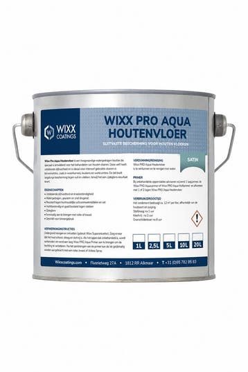 Wixx PRO Aqua Houtenvloer Satin RAL 9016 | Verkeerswit 1L, Doe-het-zelf en Bouw, Verf, Beits en Lak, Verzenden, Nieuw