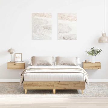 vidaXL Bedframe zonder matras spaanplaat ambachtelijk, Verzenden