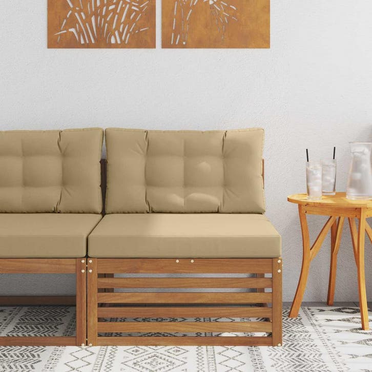 vidaXL Buiten Middelste sofa Massief Acacia Hout Naturel, Jardin & Terrasse, Ensembles de jardin, Envoi