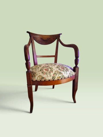 Fauteuil - walnotenhout - Notenhouten directiefauteuil