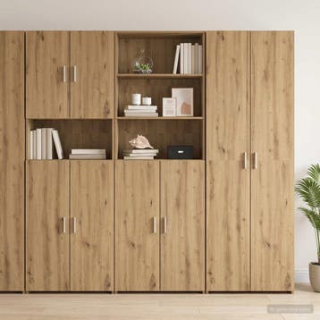 vidaXL Highboard Artisanaal eiken 70 x 42,5 x 185 cm Bewerkt, Verzenden, Nieuw