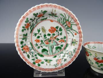 Kop en schotel - Porselein - 17e-Kangxi 1662-1722