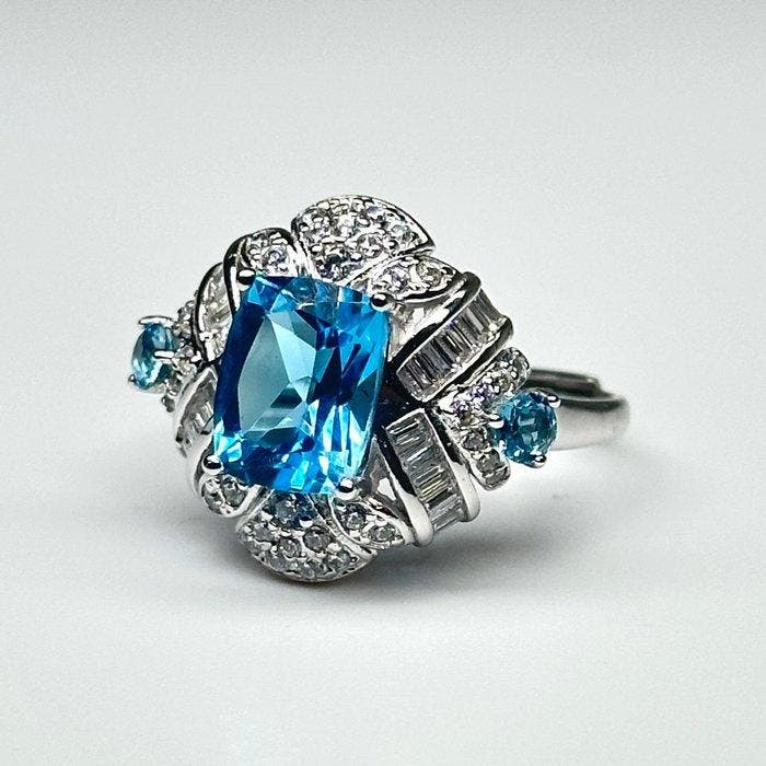 Zonder minimumprijs - Ring 925 zilver met natuurlijke, Handtassen en Accessoires, Ringen